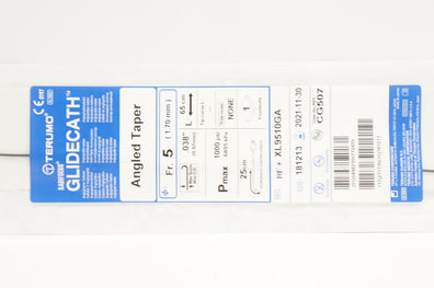 Terumo XL9510GA  Angiographic Cath. Angled Taper 5Fr x .038inch x 65cm